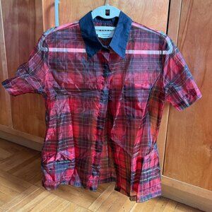 Marni Shear Plaid Short Sleeve Button Down (size 40)